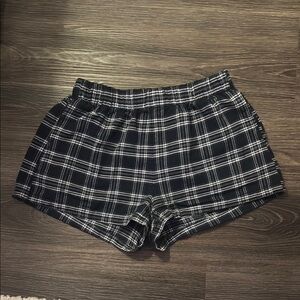 Women’s Plaid Sleep Shorts with Pockets Size Small